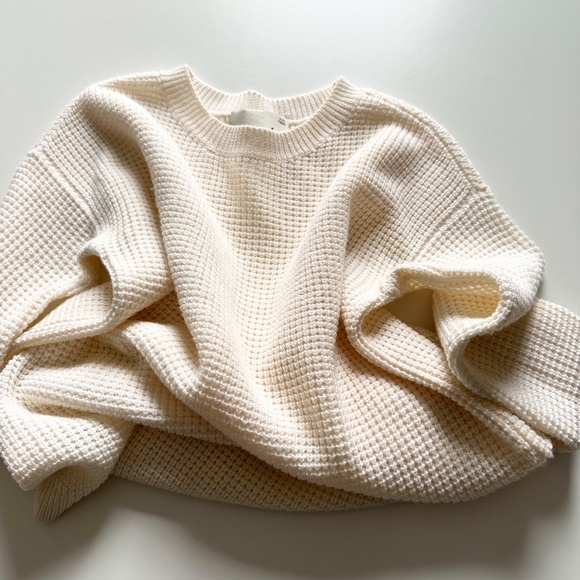 Wilfred Free Isabelli Waffle Knit Crew Neck Sweater Merino Wool Women XXS Hi Lo - Picture 11 of 11